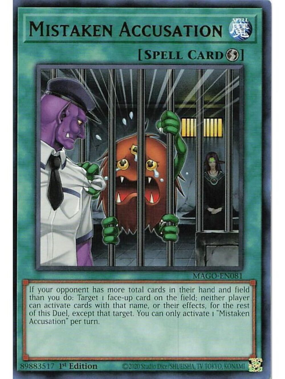 Yu-Gi-Oh! TCG 2020 Mistaken Accusation NM MAGO